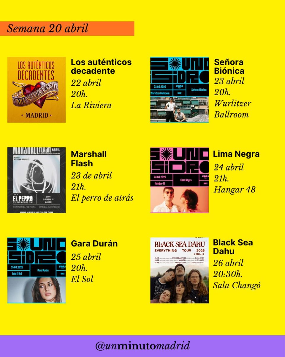 Conciertos en Madrid semana del 20 de abril